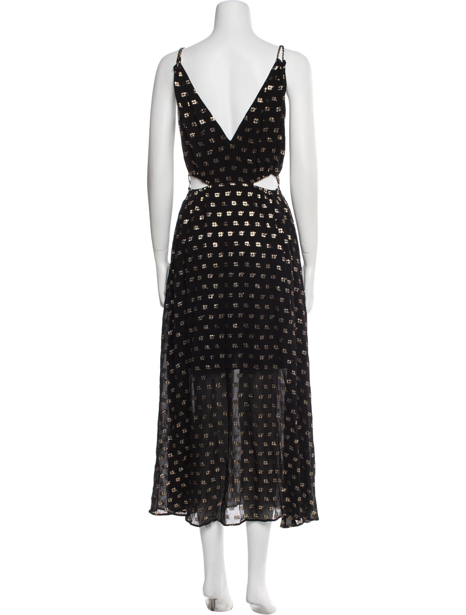 Maje Polka Dot Print Long Dress